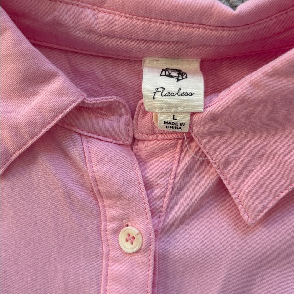 Pink Button-Up Shirt Dress - Picture 3 of 4